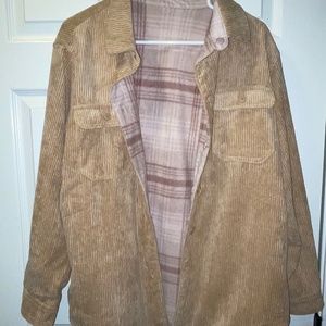 Tan reversible jacket